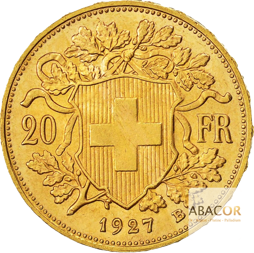 Achat 20 Francs Suisse Or  Acheter Pièce d'Or en Ligne  Abacor