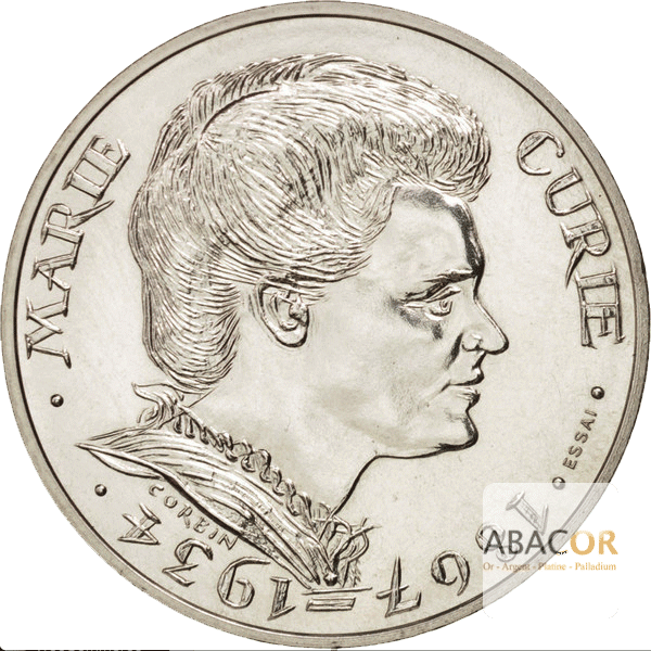 100 Francs Argent Marie Curie  Cours et Cotation  Achat & Vente au