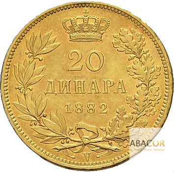 20 Dinars Or Milan Obrenovitch IV - Union Latine Serbie