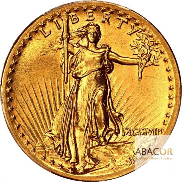 20 Dollars Or MCMVII 1907 Saint-Gaudens Haut Relief