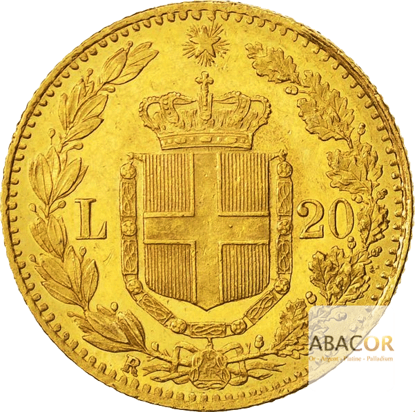 20 Lires Or Humbert Ier (Umberto I) Union Latine de 1879 à 1897