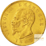 20 Lires Or Victor Emmanuel II Union Latine Avers