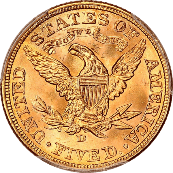 5 Dollars Or Liberty Avec Devise In God We Trust 1866 à 1908