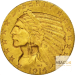 5 Dollars Or Tête d'Indien 1908 à 1929