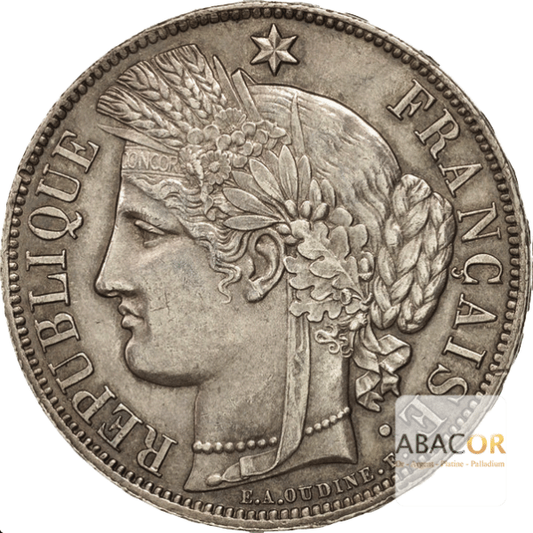 5 Francs Argent Cérès Avec Légende 1870