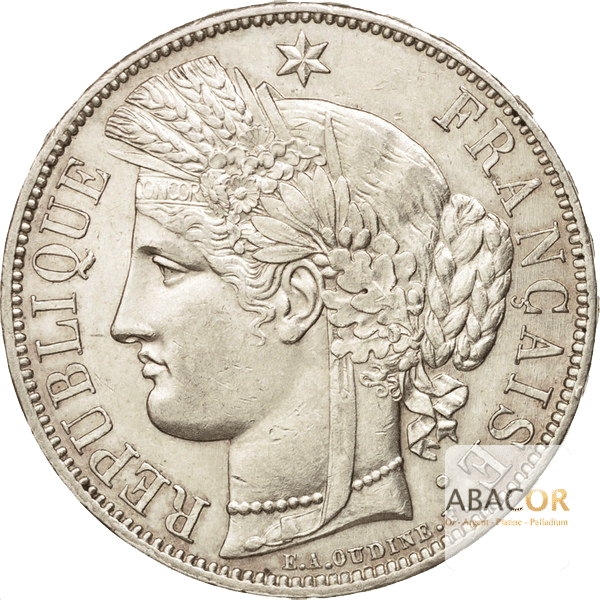 5 Francs Argent Cérès Sans Légende 1870-1871