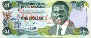 Billet 1 Dollar Bahamas BSD 2001 recto
