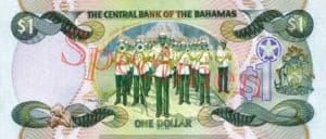 Billet 1 Dollar Bahamas BSD 2001 verso