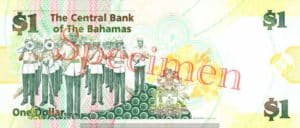 Billet 1 Dollar Bahamas BSD 2008 verso