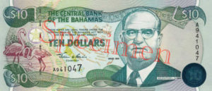 Billet 10 Dollar Bahamas BSD 2000 recto