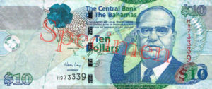 Billet 10 Dollar Bahamas BSD 2009 recto