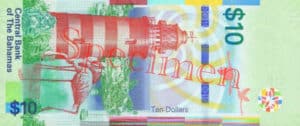 Billet 10 Dollar Bahamas BSD 2016 verso