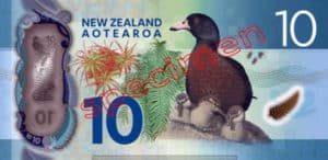 Billet 10 Dollar Nouvelle Zelande NZD Serie 7 verso