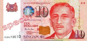 Billet 10 Dollar Singapour SGD 4ème Série IV recto