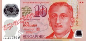 Billet 10 Dollar Singapour SGD 4ème Série IV recto