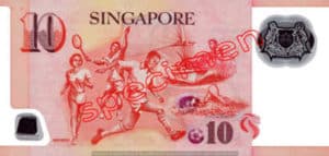 Billet 10 Dollar Singapour SGD 4ème Série IV verso
