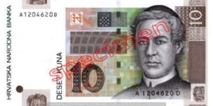 Billet 10 Kuna Croatie HRK recto