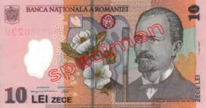 Billet 10 Lei Roumanie RON recto