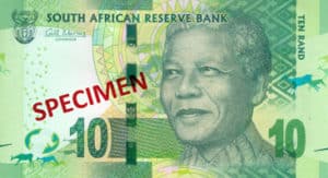 Billet 10 Rand Sud-Afrique ZAR recto