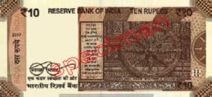 Billet 10 Roupie Inde INR