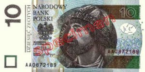 Billet 10 Zloty Pologne PLN Type II recto