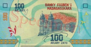 Billet 100 Ariary Madagascar MGA 2017 verso