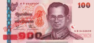Billet 100 Baht Thailande THB XV recto