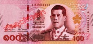 Billet 100 Baht Thailande THB XVII recto