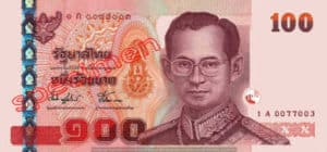 Billet 100 Baht Université Thailande THB XV recto