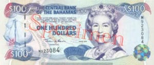 Billet 100 Dollar Bahamas BSD 2000 recto