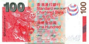 Billet 100 Dollar Hong Kong HKD Serie I Standard Chartered Bank recto