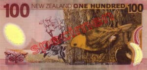 Billet 100 Dollar Nouvelle Zelande NZD Serie 6 verso