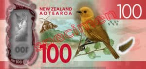 Billet 100 Dollar Nouvelle Zelande NZD Serie 7 verso