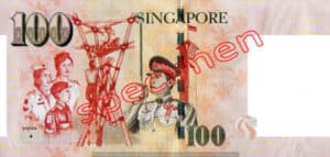 Billet 100 Dollar Singapour SGD 4ème Série IV verso