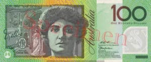 Billet 100 Dollar Australien AUD verso AUD recto