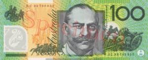 Billet 100 Dollar Australien verso AUD verso