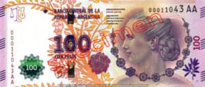 Billet 100 Pesos Argentine ARS Type III recto