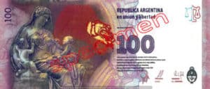 Billet 100 Pesos Argentine ARS Type III verso