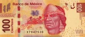 Billet 100 Pesos Mexique MXN Type I recto