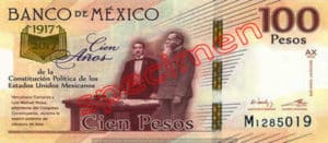 Billet 100 Pesos Mexique MXN Type III recto