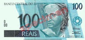 100 Real Bresil BRL Serie I single-sided bill