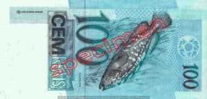 100 Real Bresil BRL Serie I back ticket