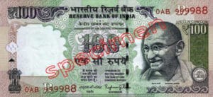 Billet 100 Roupie Inde INR