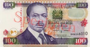Billet 100 Shilling Kenya KES 1996 recto