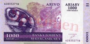Billet 1000 Ariary Madagascar MGA 2004 recto