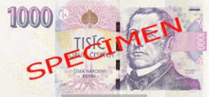 Billet 1000 Couronnes Rep Tcheque CZK recto