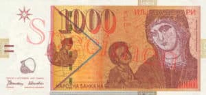 Billet 1000 Denari Macedoine MKD 1996 recto