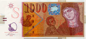 Billet 1000 Denari Macedoine MKD 2003 recto