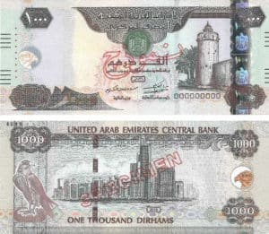 Billet 1000 Dirhams Emirats Arabes Unis AED