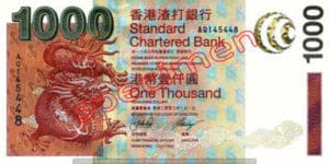 Billet 1000 Dollar Hong Kong HKD Serie I Standard Chartered Bank recto